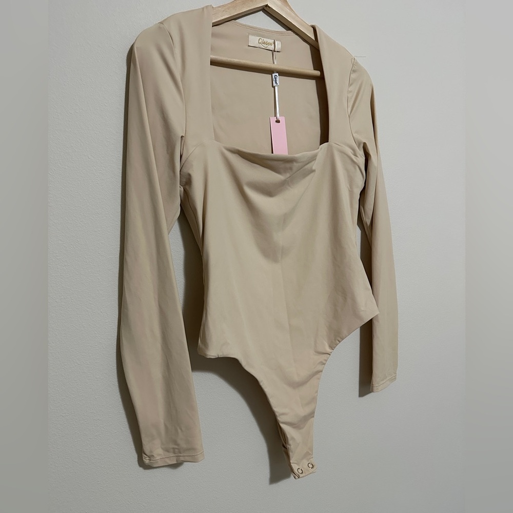 NWT: Beige Long Sleeve Bodysuit